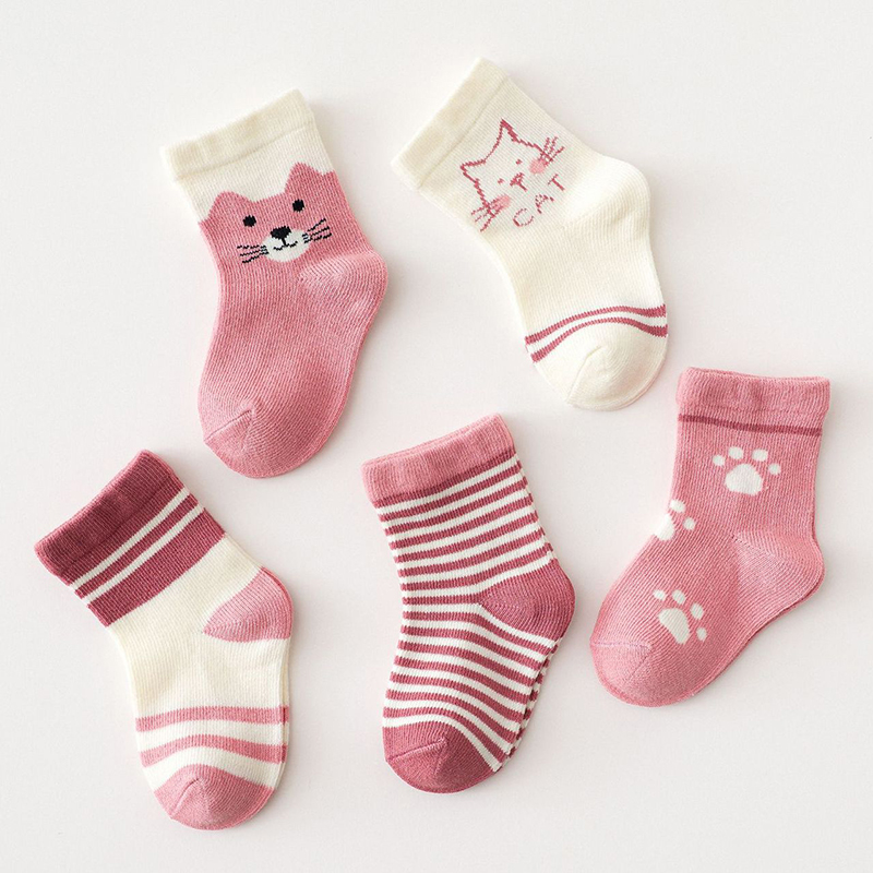 Toddler Sock Set - Kaus kaki katun untuk anak perempuan,