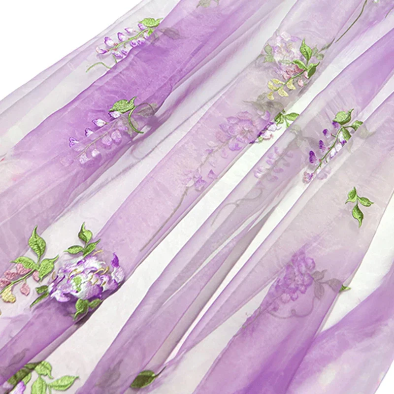 Kain bordir Wisteria DIY Hanfu - Baby Clothing Designer ulasan dan harga